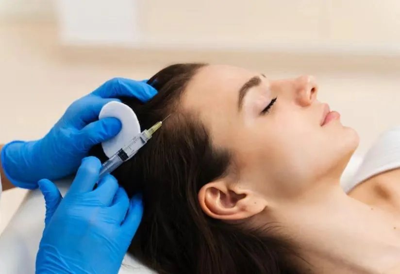 Exosome scalp injection for hair restoration at Hollywood Clinic